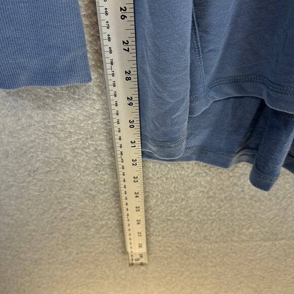 Cable & Gauge Sweater Medium Blue Viscose Blend Cowl Neck Long Sleeve Pullover - Picture 13 of 16